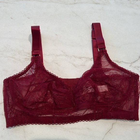 Agent Provocateur Burgundy Red Lace Bra (Size 3) - Picture 7 of 9
